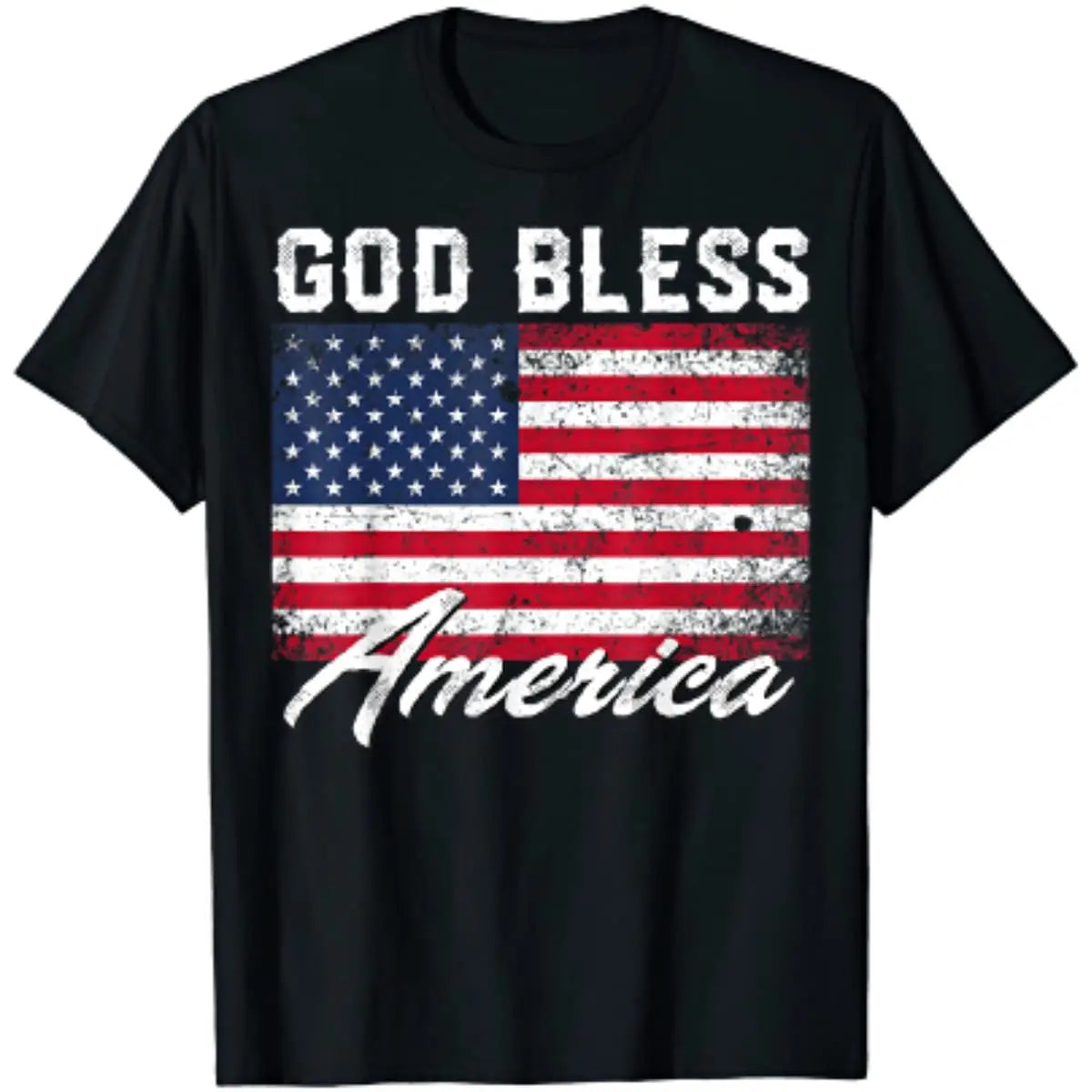 God Bless America USA Flag 4th of July Patriotic T-Shirt