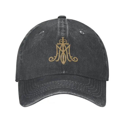 Virgin Mary Monogram Ave Maria Baseball Cap