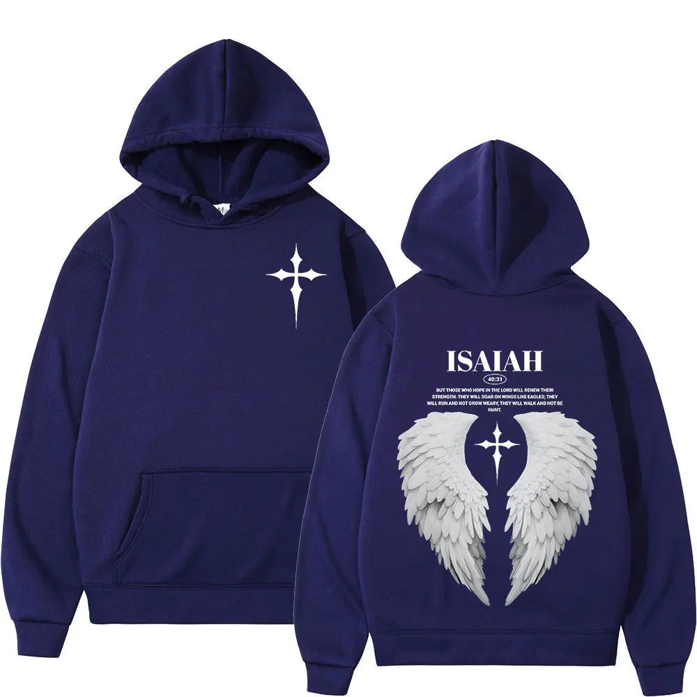 Aesthetic Christian Jesus Wing Bible Verse Hoodies