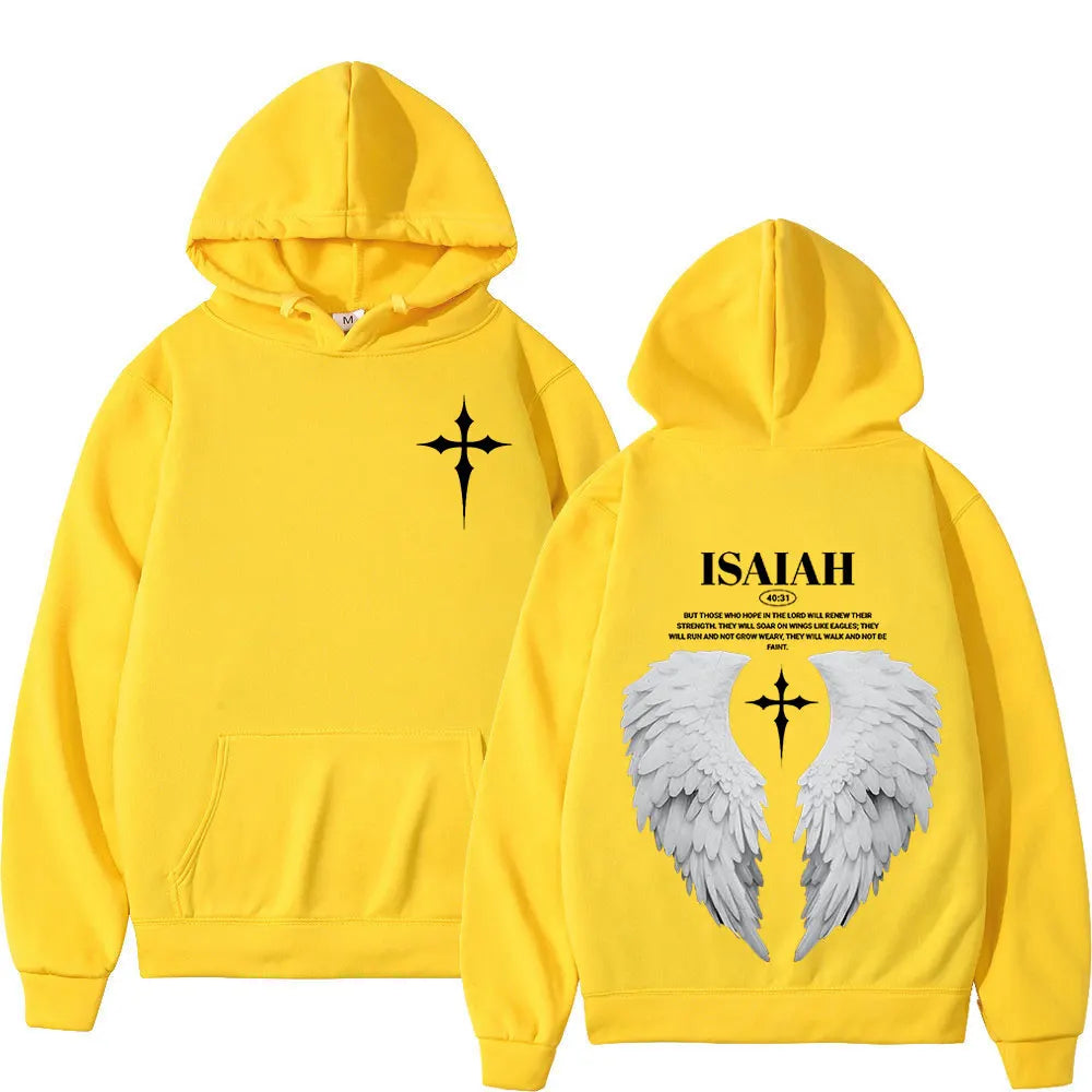 Aesthetic Christian Jesus Wing Bible Verse Hoodies