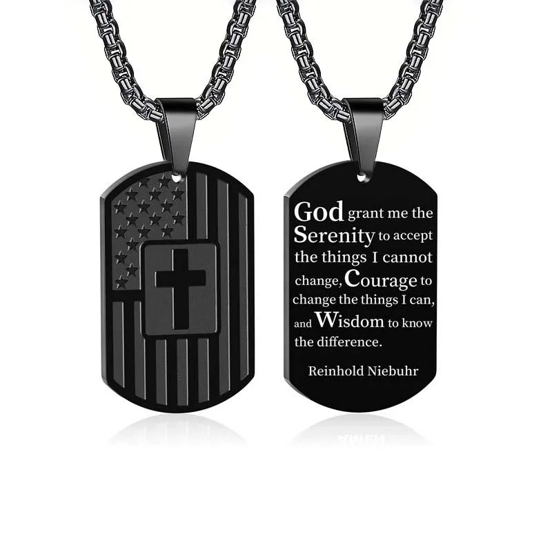 Men Bible Verse Cross Necklace