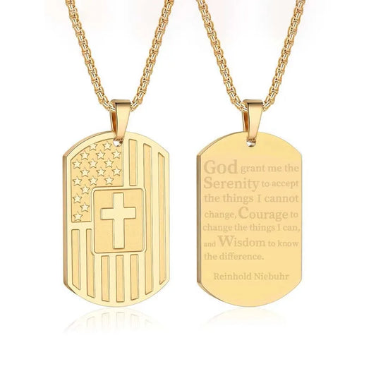 Men Bible Verse Cross Necklace