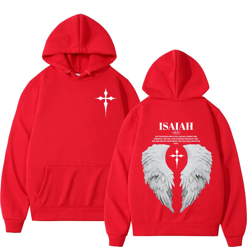 Aesthetic Christian Jesus Wing Bible Verse Hoodies