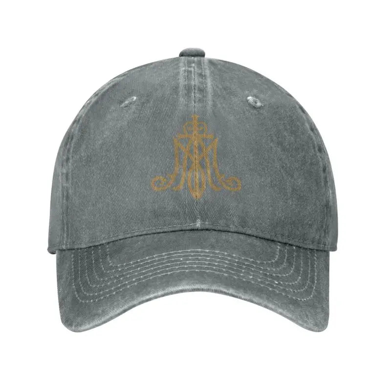 Virgin Mary Monogram Ave Maria Baseball Cap