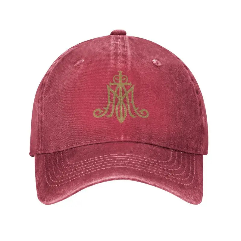 Virgin Mary Monogram Ave Maria Baseball Cap