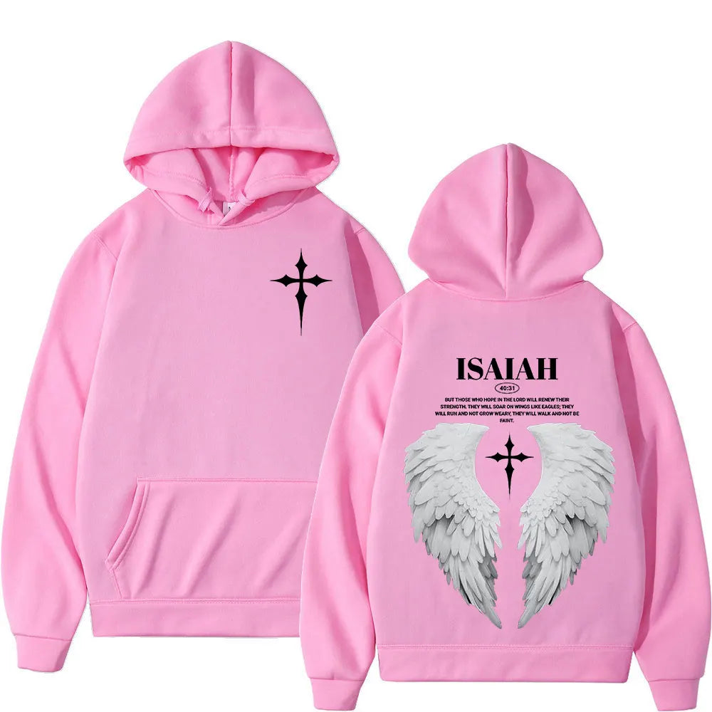 Aesthetic Christian Jesus Wing Bible Verse Hoodies