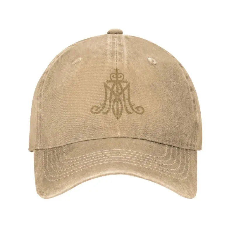 Virgin Mary Monogram Ave Maria Baseball Cap