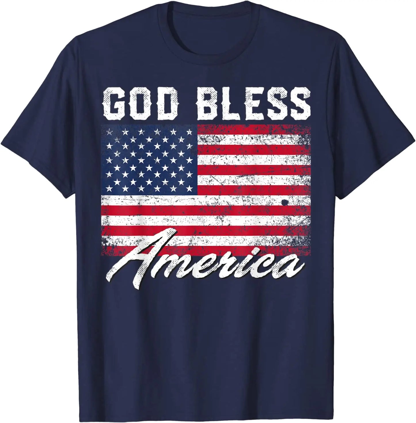 God Bless America USA Flag 4th of July Patriotic T-Shirt