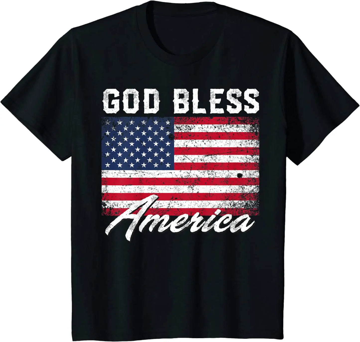 God Bless America USA Flag 4th of July Patriotic T-Shirt