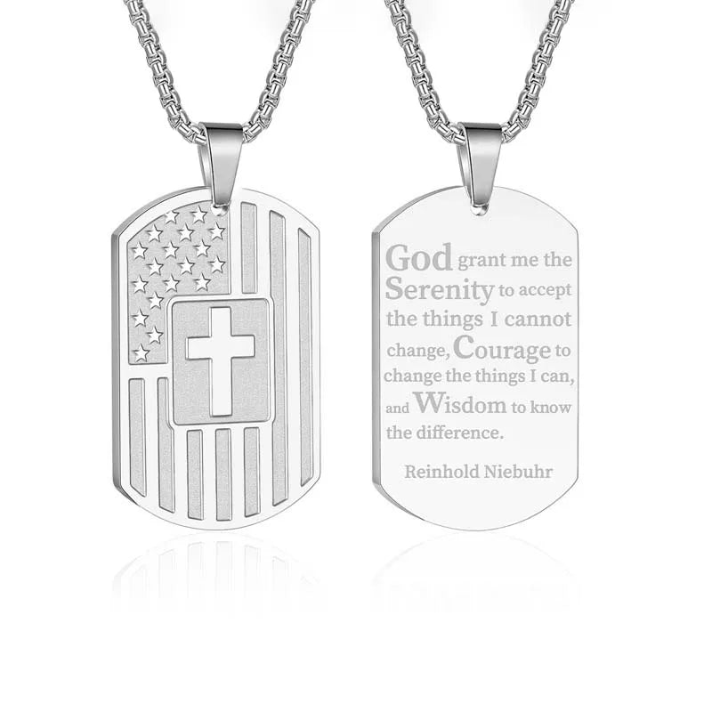 Men Bible Verse Cross Necklace